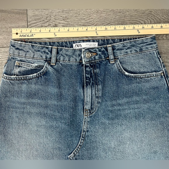 🆕ZARA Denim Collection Mini Skirt | Color: Blue | Size: M-28 - Picture 11 of 16